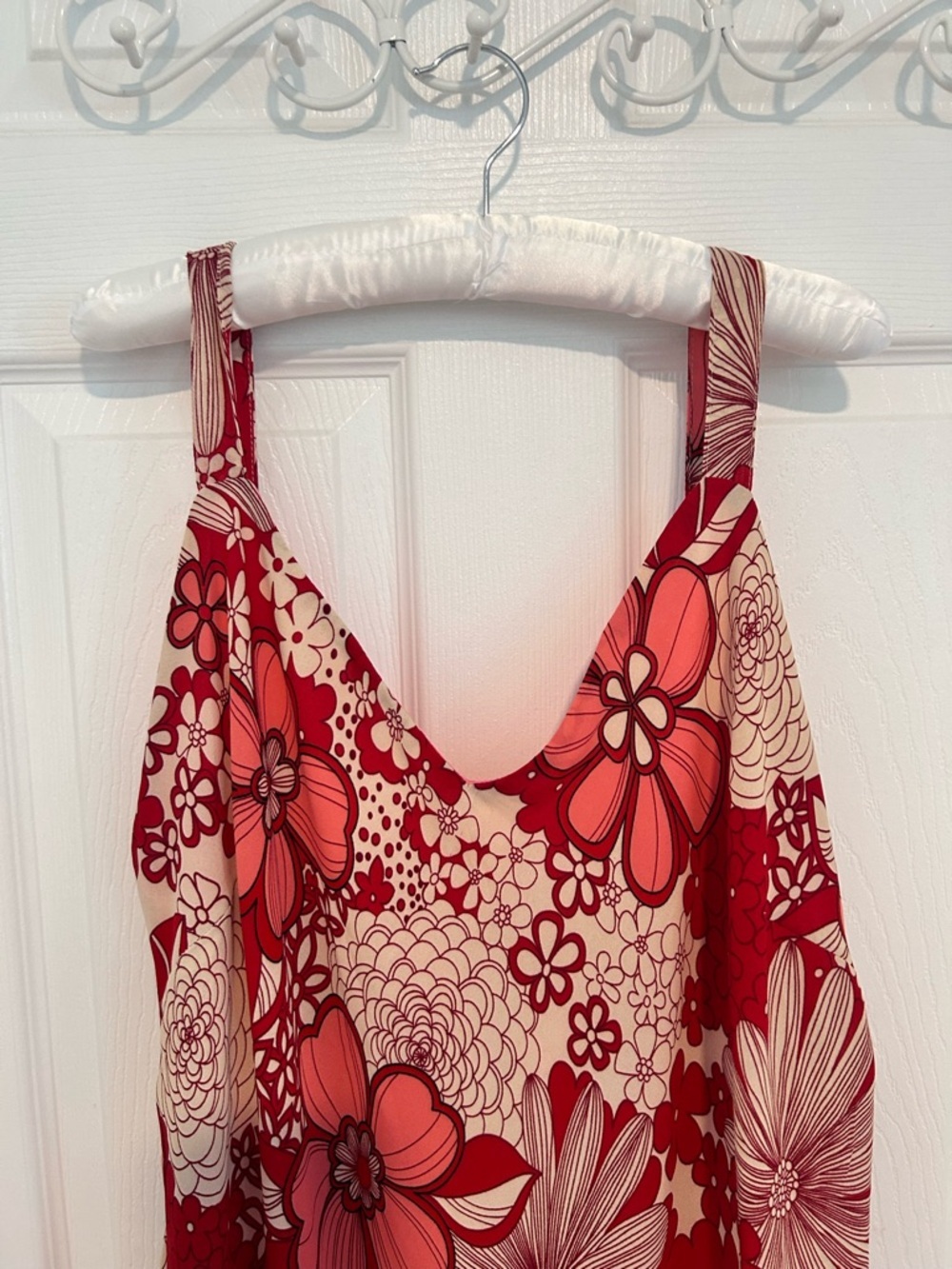 A Wild Thyme Pink & Red Floral Asymmetrical Maxi Dress Size 22 - Picture 6 of 8